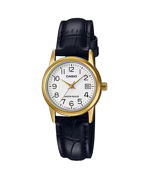 Casio Women Analog Quartz Watch with Leather Strap LTP-V002GL-7BUDF